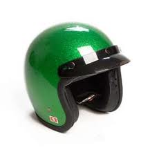 3/4 Face Green Motorcycle Helmet With Visor