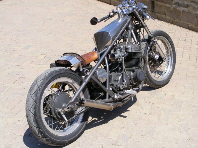 Old School Kick Start Bobber Motorcycle