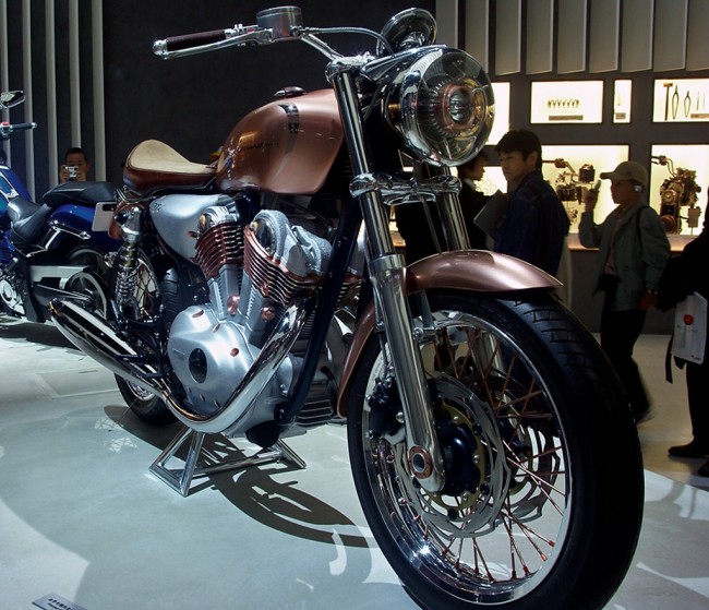 Japanese Yamaha Copper Bobber Motorcycle