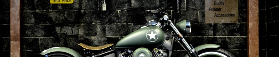 Military V-Star 650 Bobber Motorcycle in OD Green