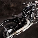 Yamaha XS650 Bobber Motorcycle in Black - Right Side Tank View